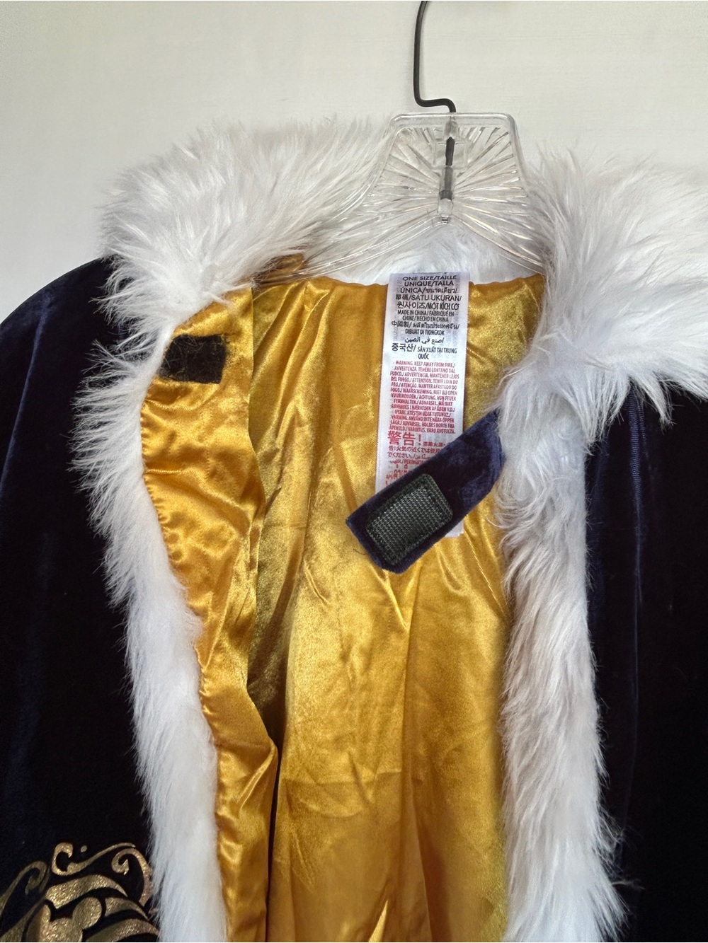 Disney NCL royal court tea Beauty & The Beast cape blue velvet white faux fur - Picture 8 of 10